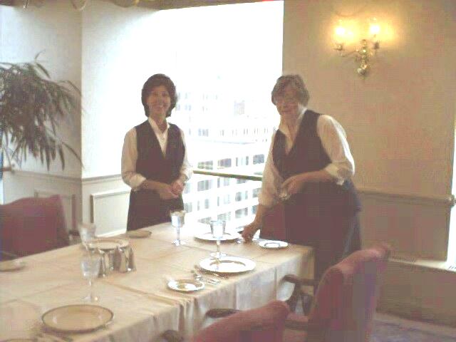 JUDY AND SUE SETTING UP E.D.R.